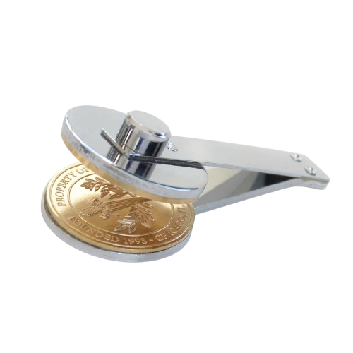 Silver embosser seal clip stamp tool for monogram stationery and documents